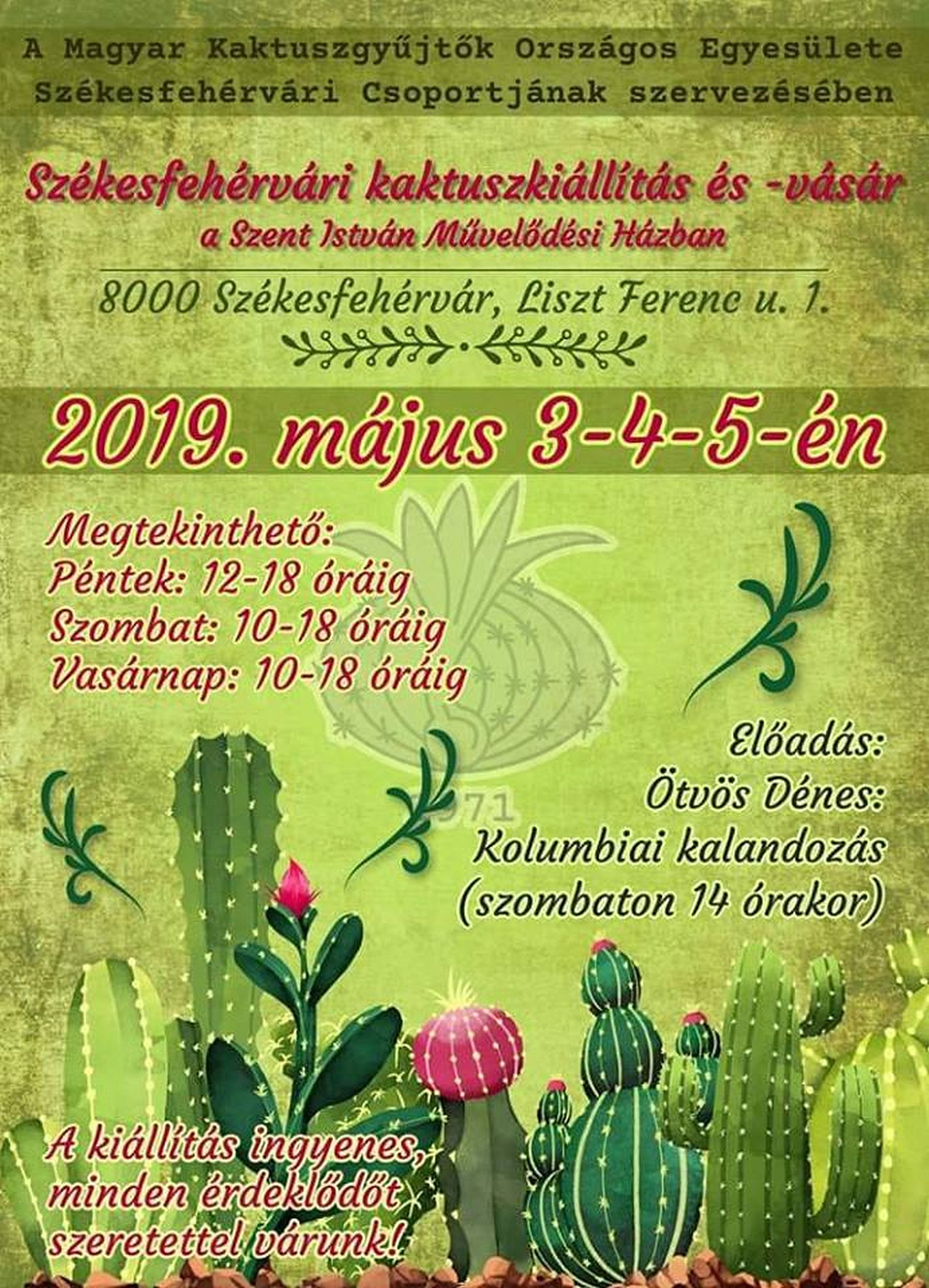 Kaktuszkiállítás és vásár lesz hétvégén a Szent István Művelődési Házban